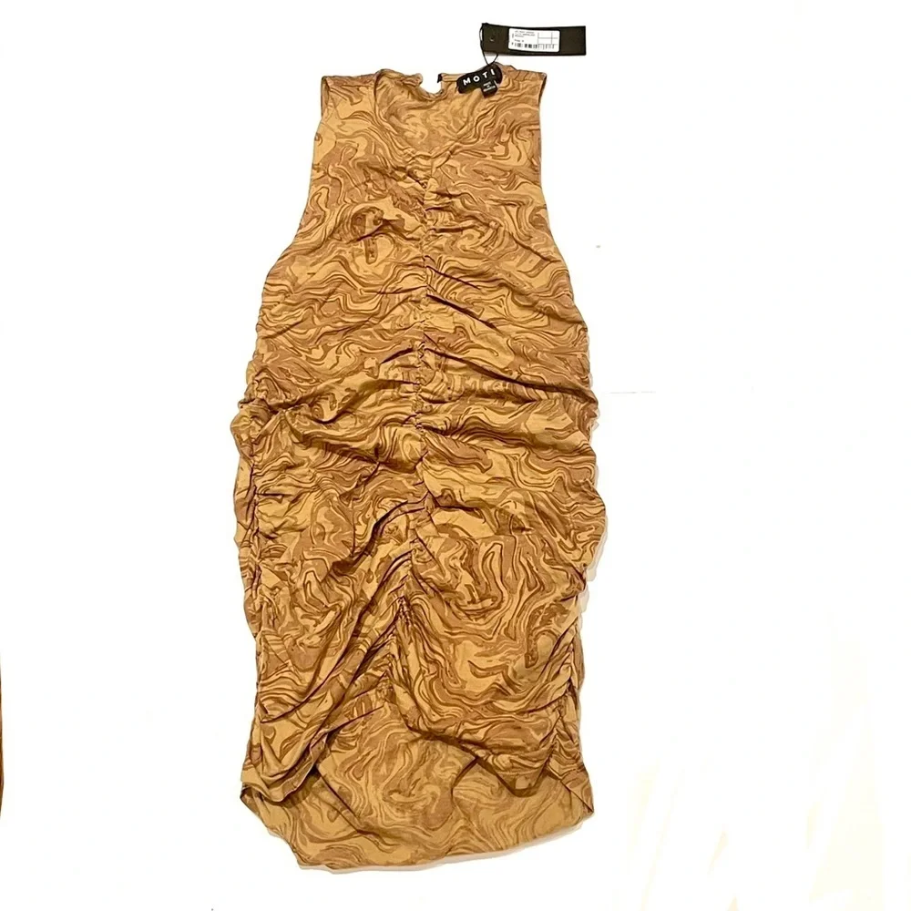 Princess Polly Motel Rocks Aeliran Brown Marble Body-Con Dress